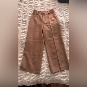 Zara Dusty Rose Brown Wide-Leg Trousers